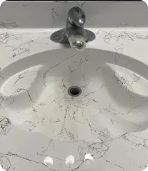 a sink with a faucet